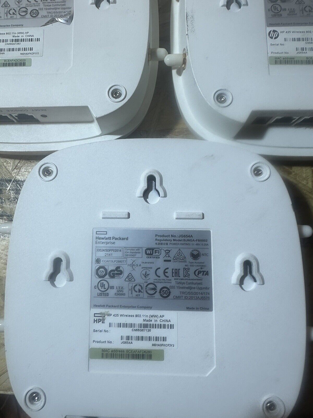 5 X HP 425 Wireless 802.11n (WW) AP HP JG654A Wireless AP with No charger